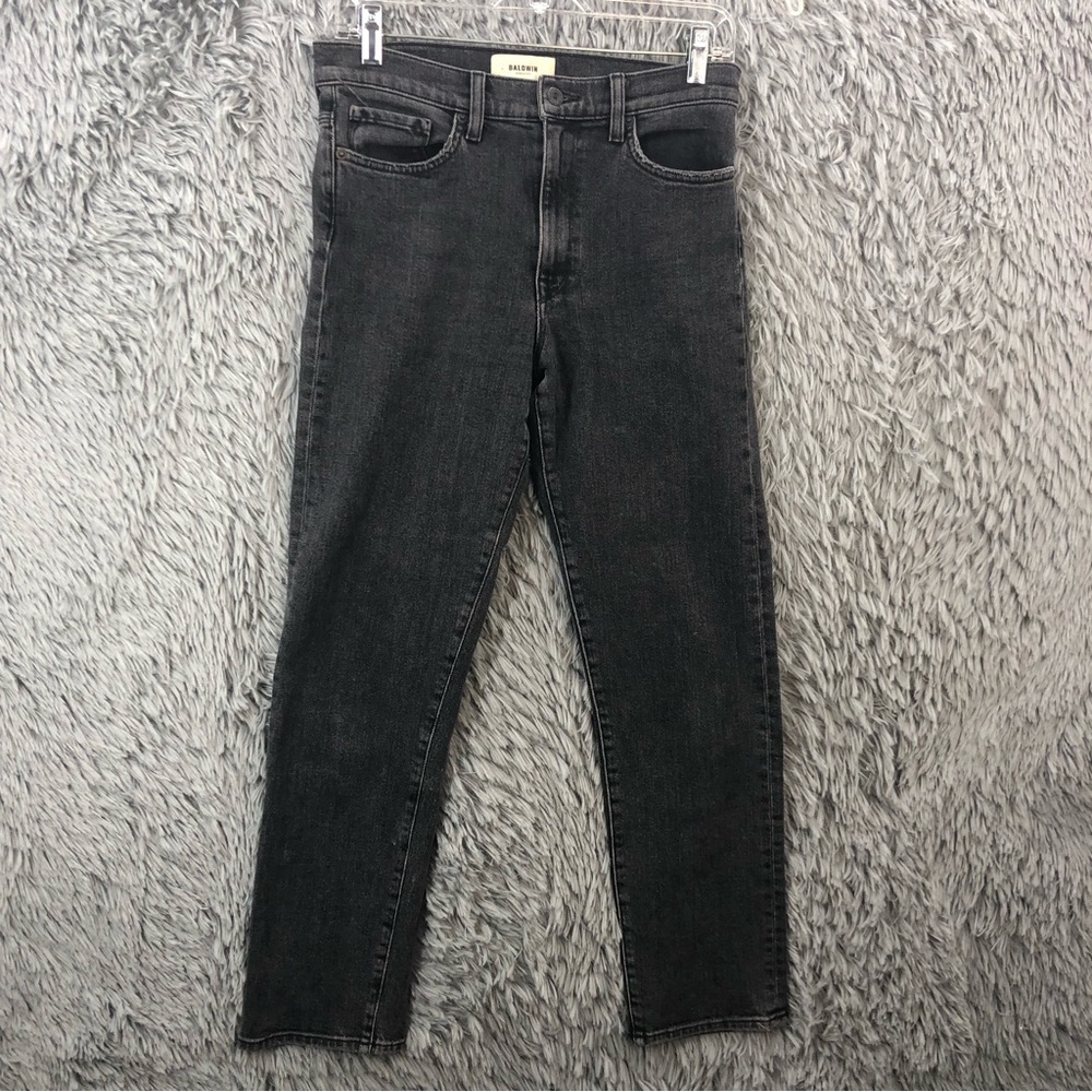 Baldwin Jeans Kansas City Lola High Rise Straight Leg Womens 27 Onyx Cropped - Picture 7 of 13